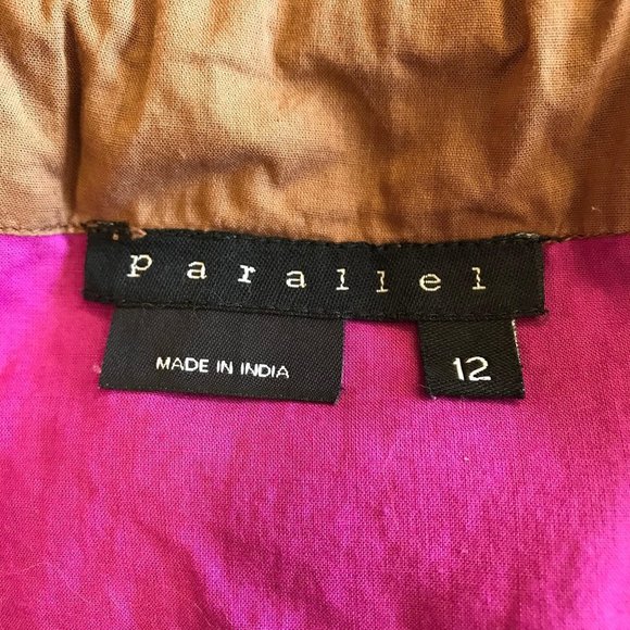 Parallel Womens Purple Boho Embroidered Short Sleeve Blouse Size 12 - Picture 5 of 7